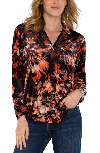 Fire Opal Burnout Buttondown