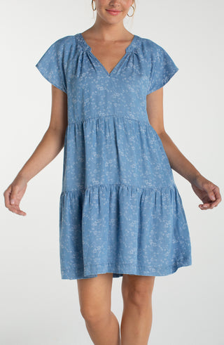 Tiered Flutter Sleeve Dress by Liverpool