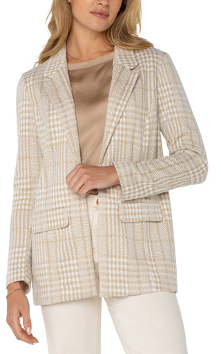 Boyfriend Blazer Cream & Tan Plaid