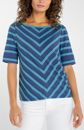 Half Sleeeve Boatneck Top by Liverpool