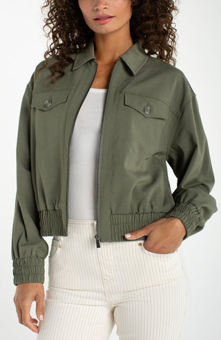 Zip Front Jacket Martini Olive by Liverpool