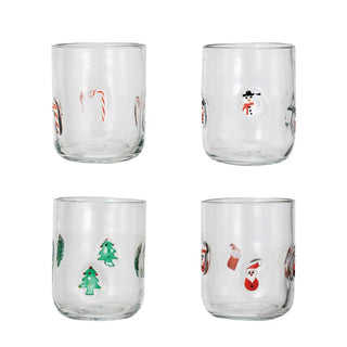 Festive Holiday Drinking Glass 3.5" Round