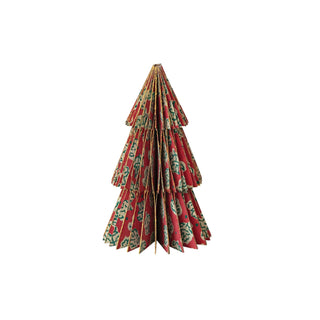 Handmade Recycled Block Printed Paper Folding Honeycomb Tree with Vintage Pattern