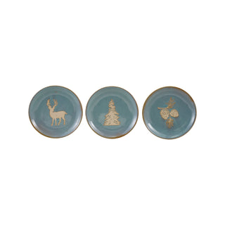 Stoneware Plate with Wax Relief Image, Blue, 3 Styles (Each One Will Vary)