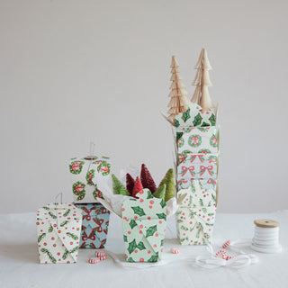 Paper Take-Out Food Shaped Gift Box w Holiday Pattern, 4 Styles