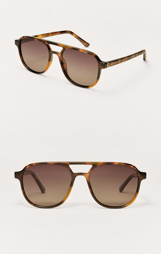 Tourist Brown Tort Sunglasses Polarized by Z Supply