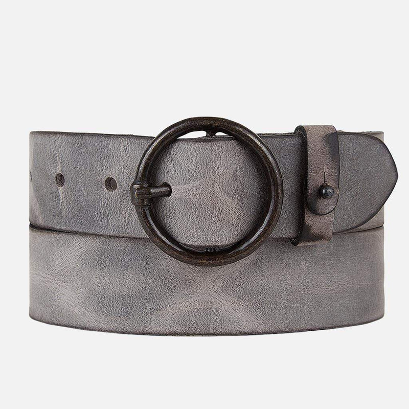Pip Vintage Leather Belt Grey