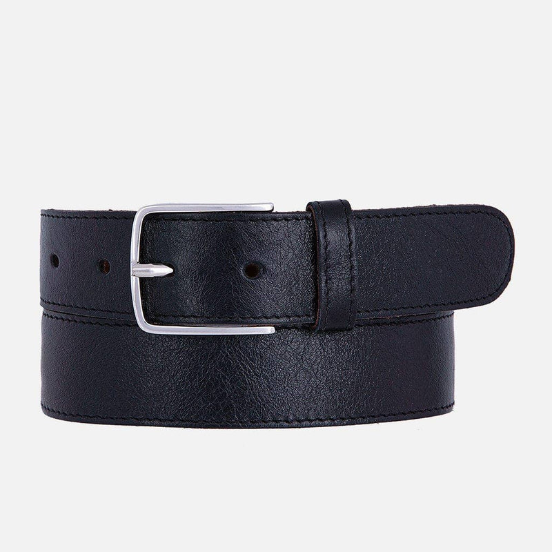 Elle Metallic Leather Belt Black